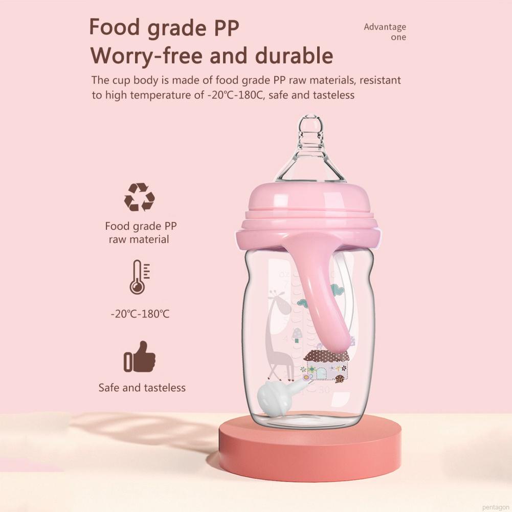 Bình sữa dung tích 220ml có tay cầm cao cấp tiện lợi dành cho bé