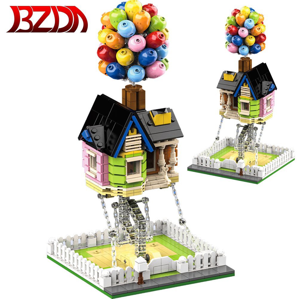 Đồ chơi Lắp ráp Floating Balloon House 7025 Nhà bay khinh khí cầu MOC tự cân bằng lực căng chống trọng lực