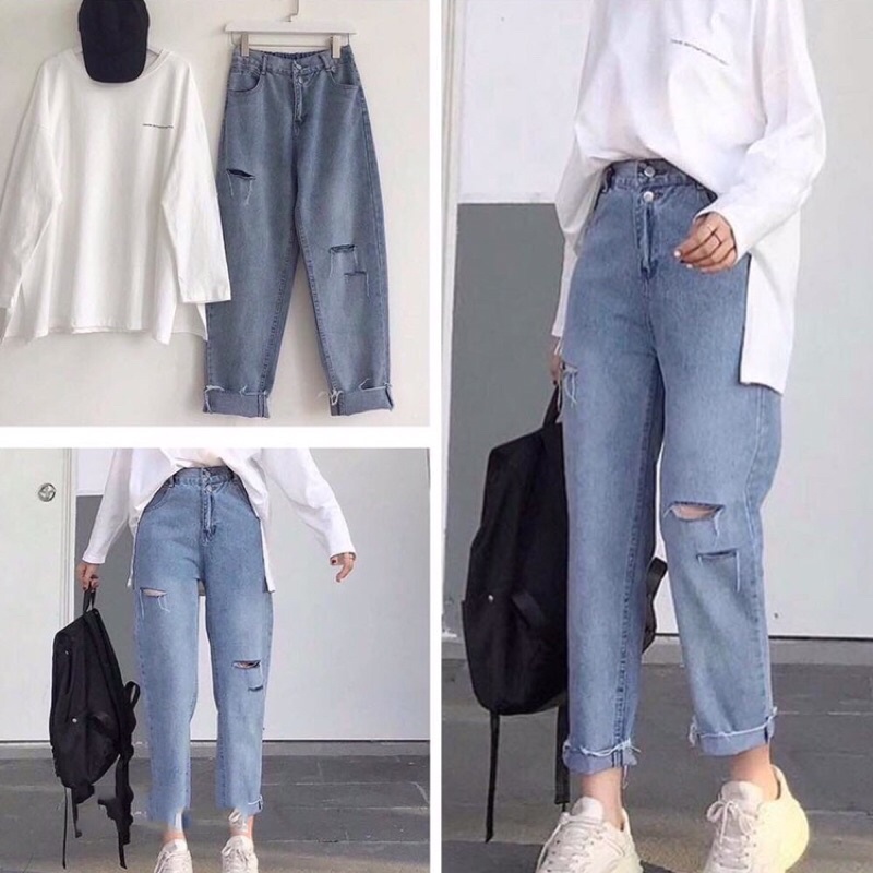 [HOT] (60-90kg) Quần jean nữ bigsize , dáng baggy hack dáng cho ce bigsize nha, chất jean siêu đẹp form siêu to