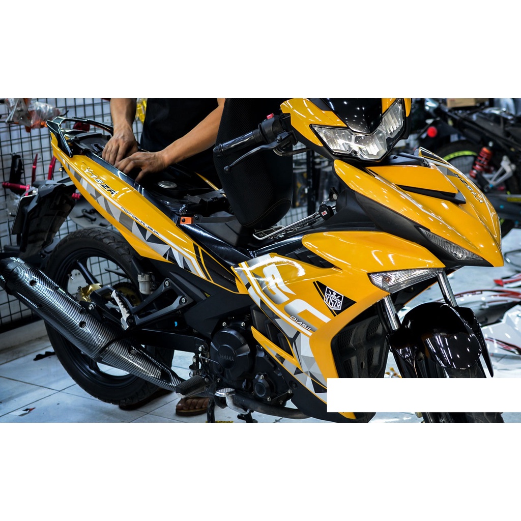 Tem trùm exciter 150 vàng đen, tem exciter 150, team trùm exciter 150, tem xe exciter 150, team trùm