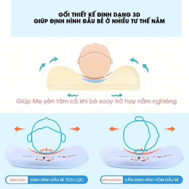 Gối cao su non chính hãng Babymoov chống méo đầu cho bé sơ sinh _ G02