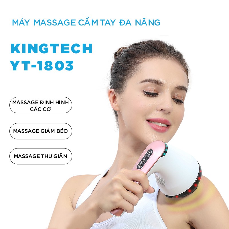 Máy Massage Cầm Tay KINGTECH YT-1803 ????? ????? Máy Mát Xa Toàn Thân Đa Năng, Chuyên Sâu Cho Eo Bụng, Cổ - Chính Hãng