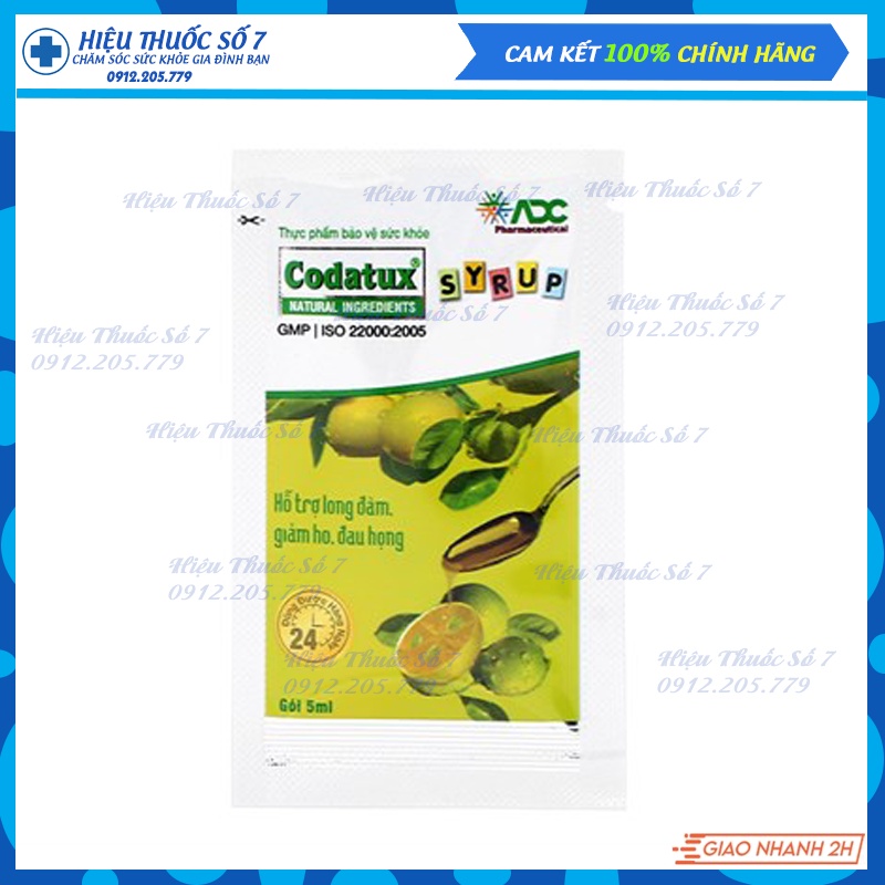 Siro ho cho bé Codatux Syrup hộp 30 gói, Hỗ trợ giảm ho, long đờm cho bé (chính hãng)