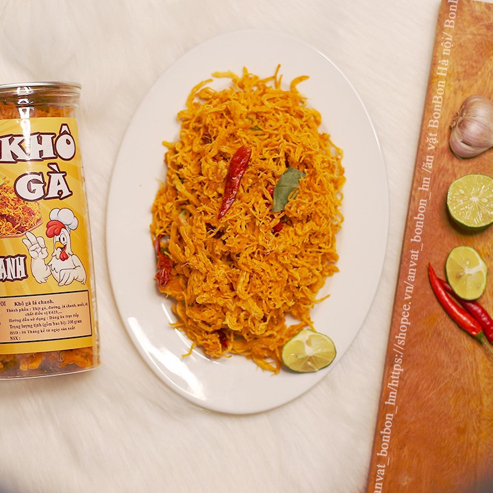 Khô gà lá chanh 300g BONBON Đồ ăn vặt Hà Nội vừa ngon,vừa rẻ.  Hàng loại 1 thơm ngon, đặc biệt. Bonbon | BigBuy360 - bigbuy360.vn