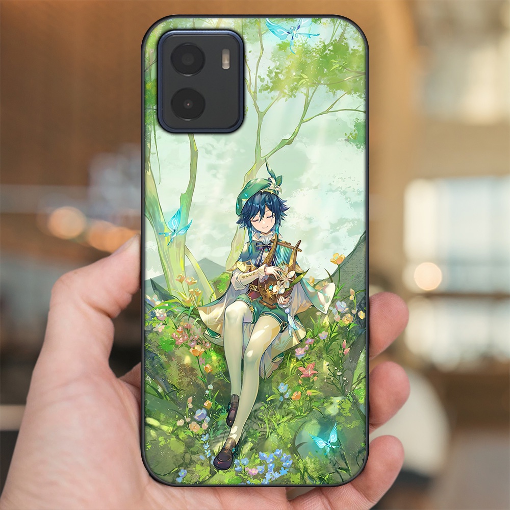 Ốp lưng Vivo Y15s, Y15a viền đen in hình Venti Genshin Impact