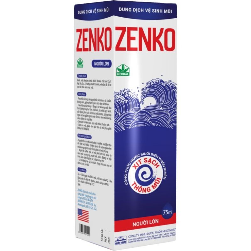 dung dịch vệ sinh mũi zenko 75ml ( người lớn)