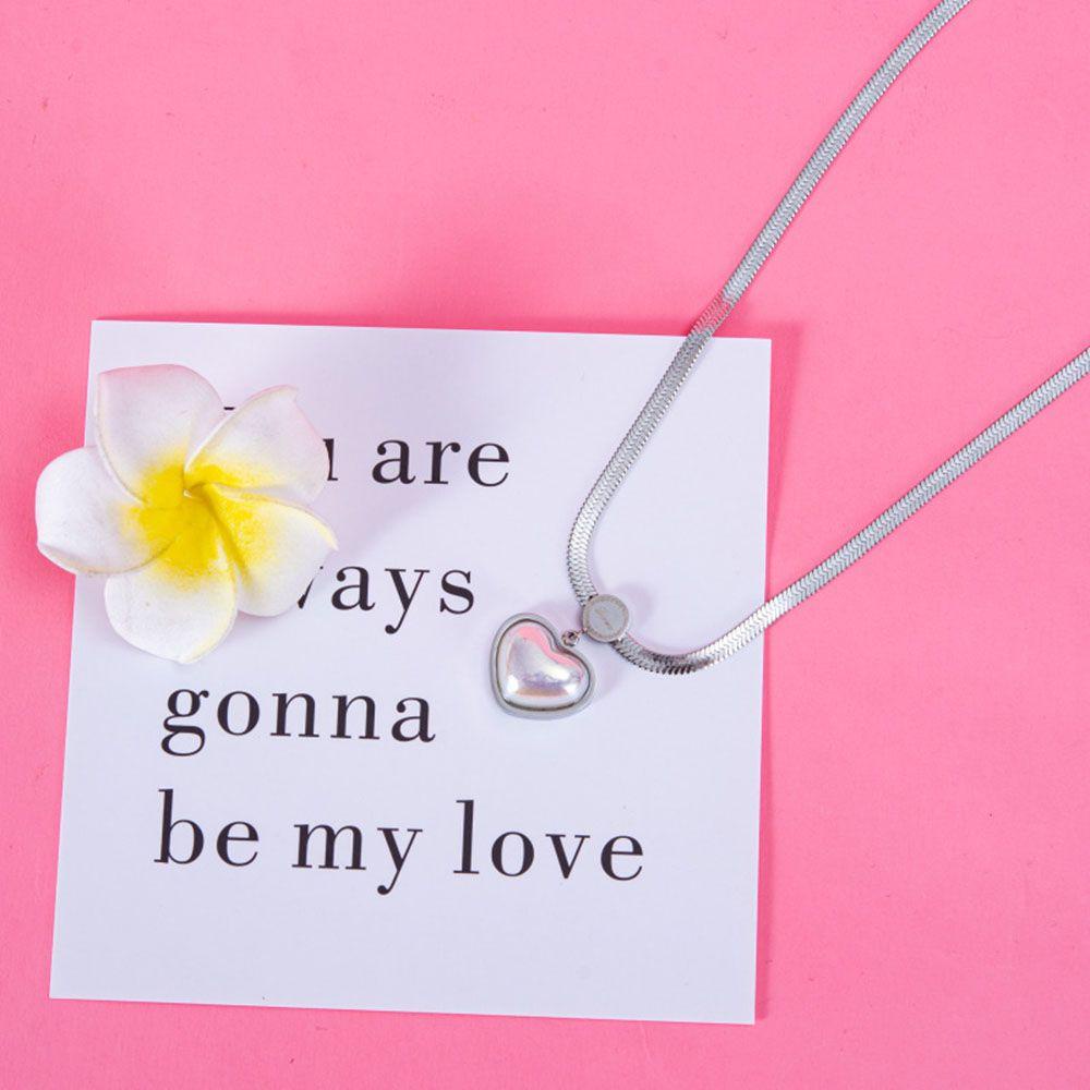 AROMA Vòng Cổ Choker Bằng Thép Titan Mặt Hình Vỏ Sò Trái Tim Thời Trang Cho Nữ