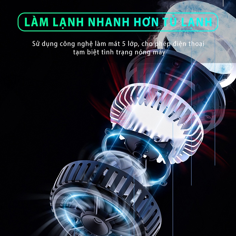 Quạt tản nhiệt điện thoại sò lạnh SIDOTECH CX-A2 nam châm từ tính gaming đèn led RGB làm mát nhanh nhỏ gọn chơi game FF