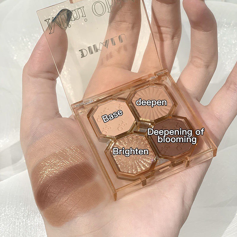 Dikalu (Hàng Mới Về) Bảng Phấn Mắt Bốn Màu Lì Và Màu Ánh Ngọc Trang Điểm Sáng Bóng | BigBuy360 - bigbuy360.vn