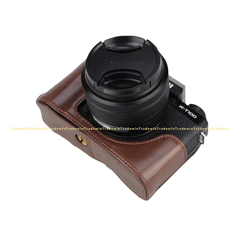 Bao Da Pu Cho Máy Ảnh Fujifilm X-T100 Xt100 Có Dây Đeo