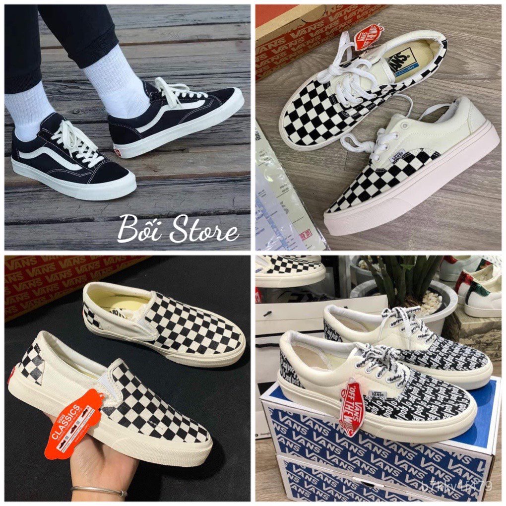 Giày VANS Vaul,Lười Caro, FOG hàng cao cấp Old Skool Đen bản đẹp đủ size 36-43 dễ phối đồ nhất.