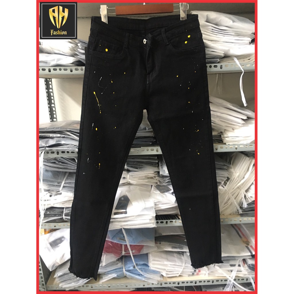 [Mã FATREND5 giảm đến 30k đơn 99k] Quần jean nam đen rách cao cấp DSQ chất bò vải dày đẹp co giãn AHFASHION | BigBuy360 - bigbuy360.vn