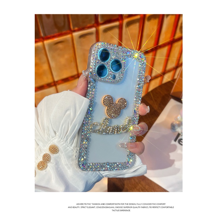 Ốp Điện Thoại Trang Trí Kim Cương Lấp Lánh Sang Trọng Cho IPhone 11 12 13 Pro 14 Max IP 14 Plus XS Max 13ProMax