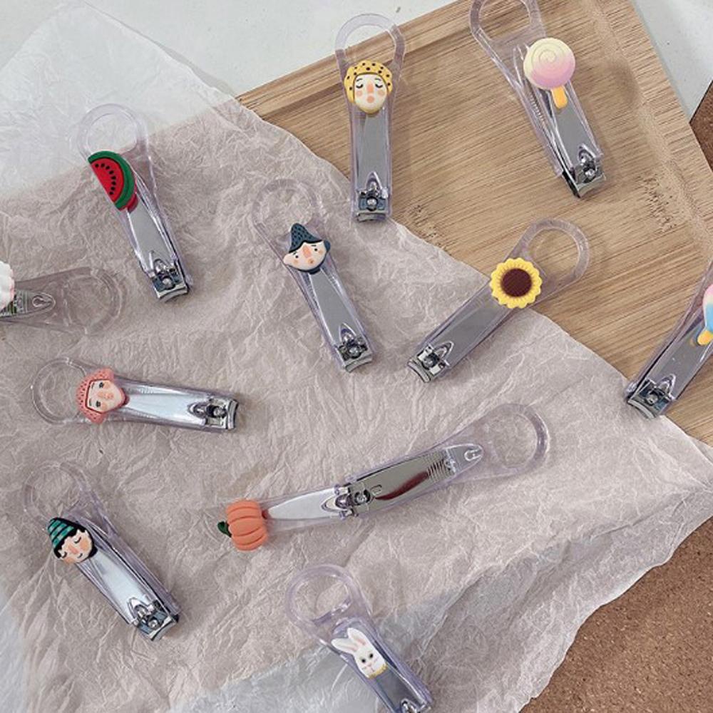 Kềm Cắt Móng Tay Mini Trong Suốt Họa Tiết Hoa Trái Cây Hoạt Hình Sáng Tạo Cho Nữ