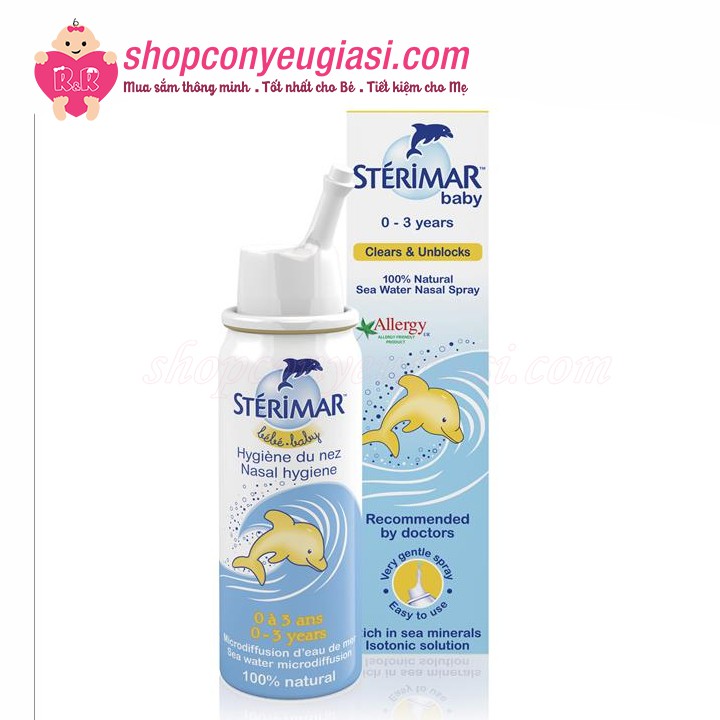 Xịt Muối Biển Stérimar Baby 50ml/100ml - Dành Cho Bé 0-3 Tuổi