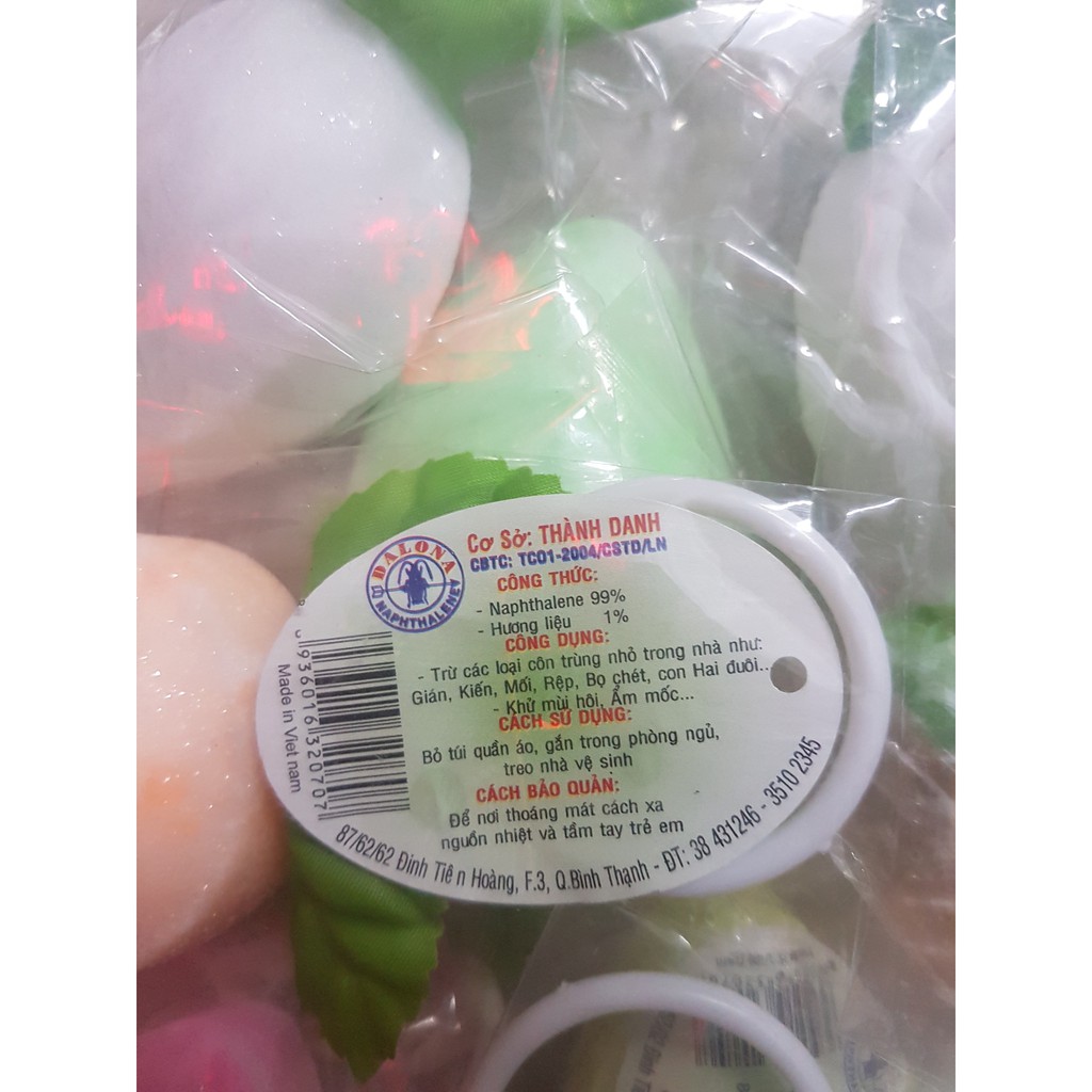 10 viên long não đủ màu viên to hình trái xoài có móc treo