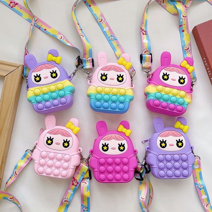 Túi pop it cho bé gái giá rẻ đeo chéo giảm căng thẳng bóp bong bóng nhiều hình dễ thương SHOPDUYENCUONG
