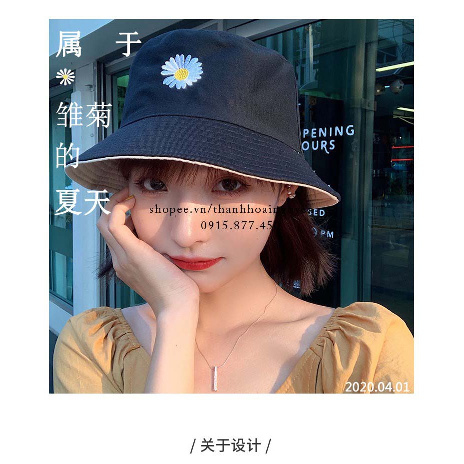 Mũ Bucket Hoa Cúc GD hot trend 2 mặt