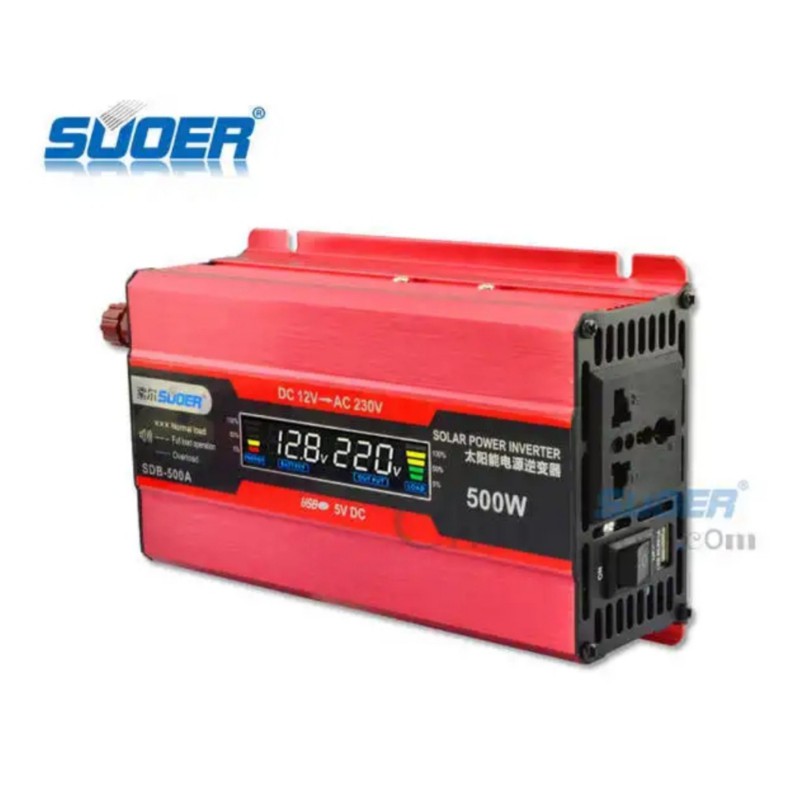 Bộ đổi điện 500W 12V sang 220V có màn hình hiển thị - SDB-500A