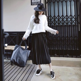 CHÂN VÁY NHUNG XẾP LY