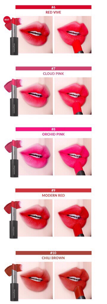 (New 2019 Date 07/2022)Son Thỏi Mềm Mịn Môi Innisfree Real Fit Matte Lipstick