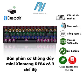 Bàn phím cơ mini không dây Xinmeng RF84 Led RGB 84 phím kết nối 3 chế độ