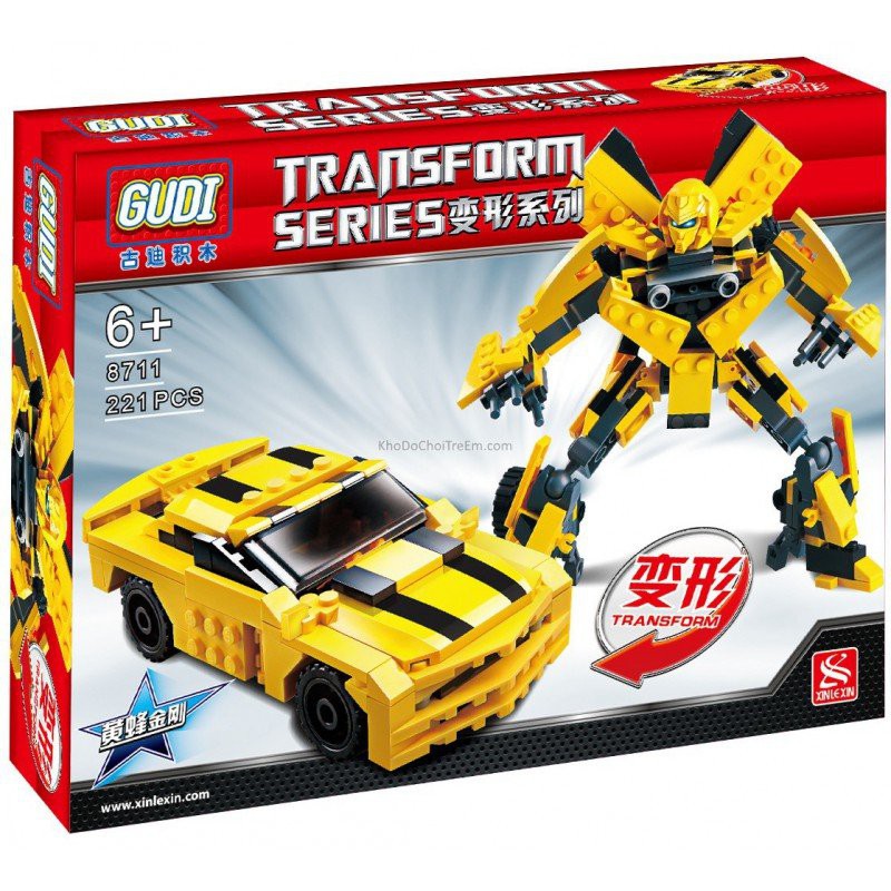 Bộ lego xếp hình robot biến hình Transformers BumbleBee 221 psc
