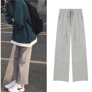 Quần Ống Rộng Nữ Hai Màu Basic - Quần Thun Dài Trơn Nam Nữ Ống Rộng Dáng Suông Ulzzang QD13