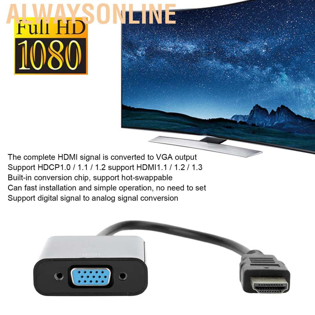 Set 4 Cáp Chuyển Đổi Từ Hdmi Sang Vga Cho Laptop Dvd Ps3 / X360 Box 1080p