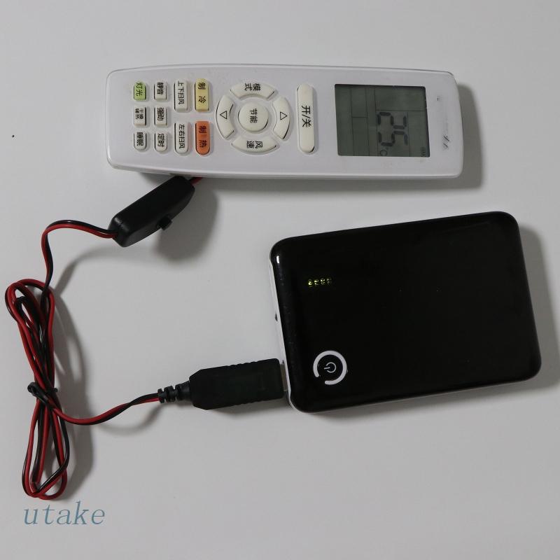 Bộ 2 Dây Cáp Nguồn USB Với Công Tắc Thay Thế Cho Pin AA / USB