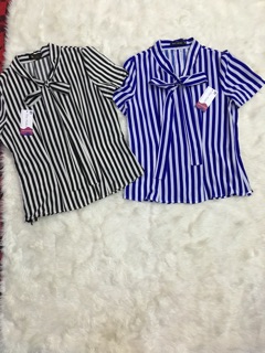 Sơ mi kẻ buộc nơ sale