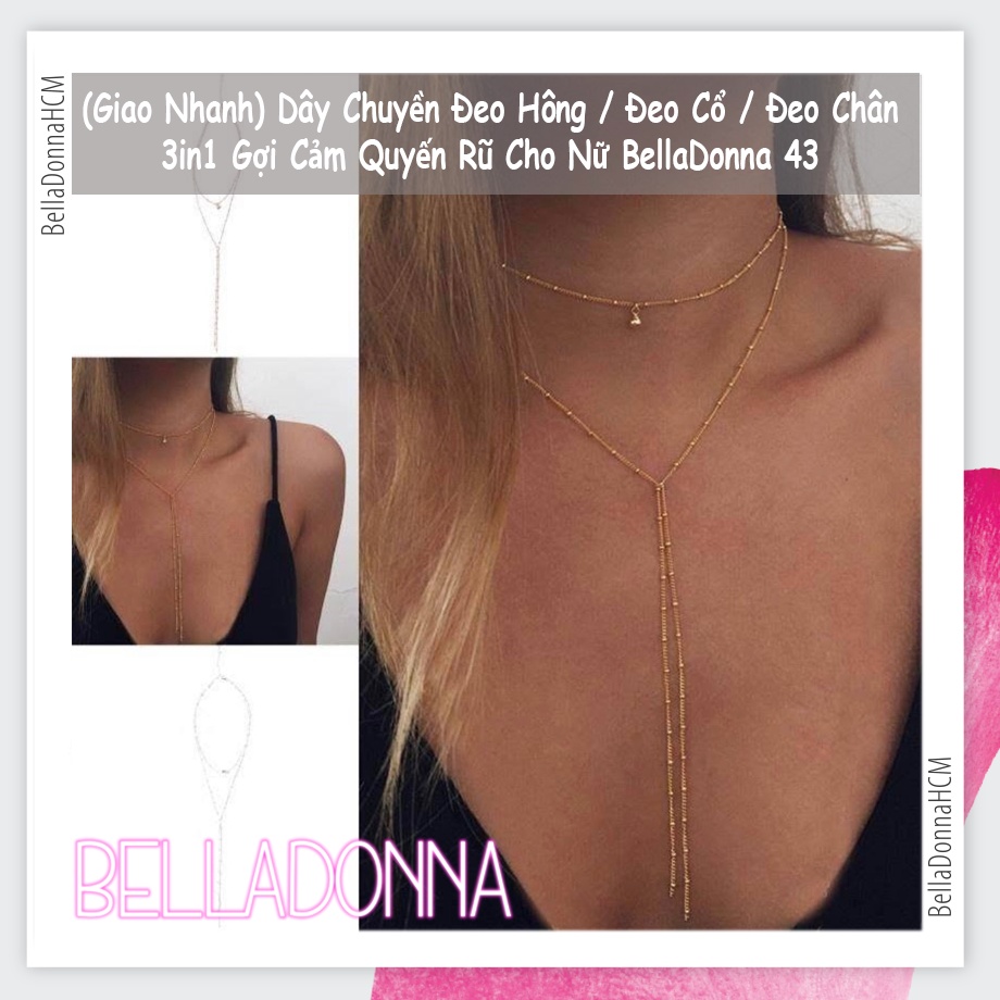 (Giao Nhanh) Dây Chuyền Đeo Hông / Đeo Cổ / Đeo Chân 3in1 Gợi Cảm Quyến Rũ Cho Nữ BellaDonna 43