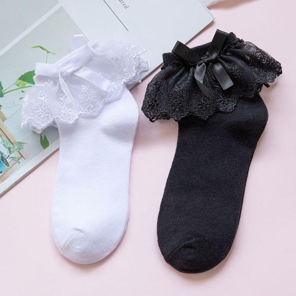Vớ Cổ Thấp Phối Ren Thoáng Khí Thắt Nơ Xinh Xắn Thời Trang Cho Nữ