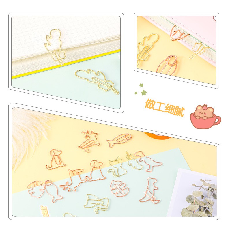 Ghim kẹp giấy hình thù con vật đáng yêu bằng kim loại