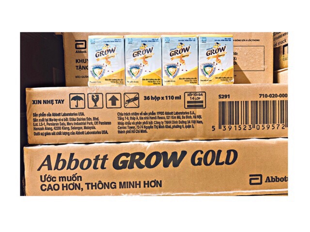 Thùng 48hộp Sữa bột pha sẵn Abbott Grow gold 110ml