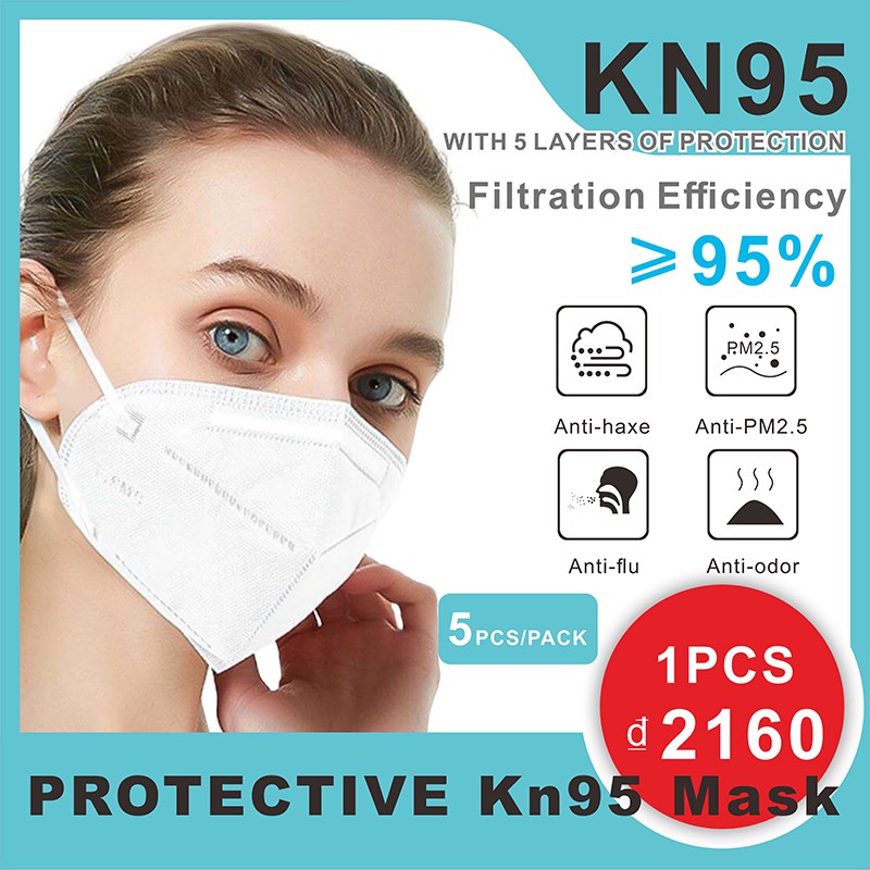 Khẩu trang N95 KN95 [5 lớp vải lọc] mask against PM2.5 fine dust kháng khuẩn