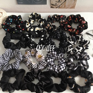 Scrunchies tông đen các mẫu