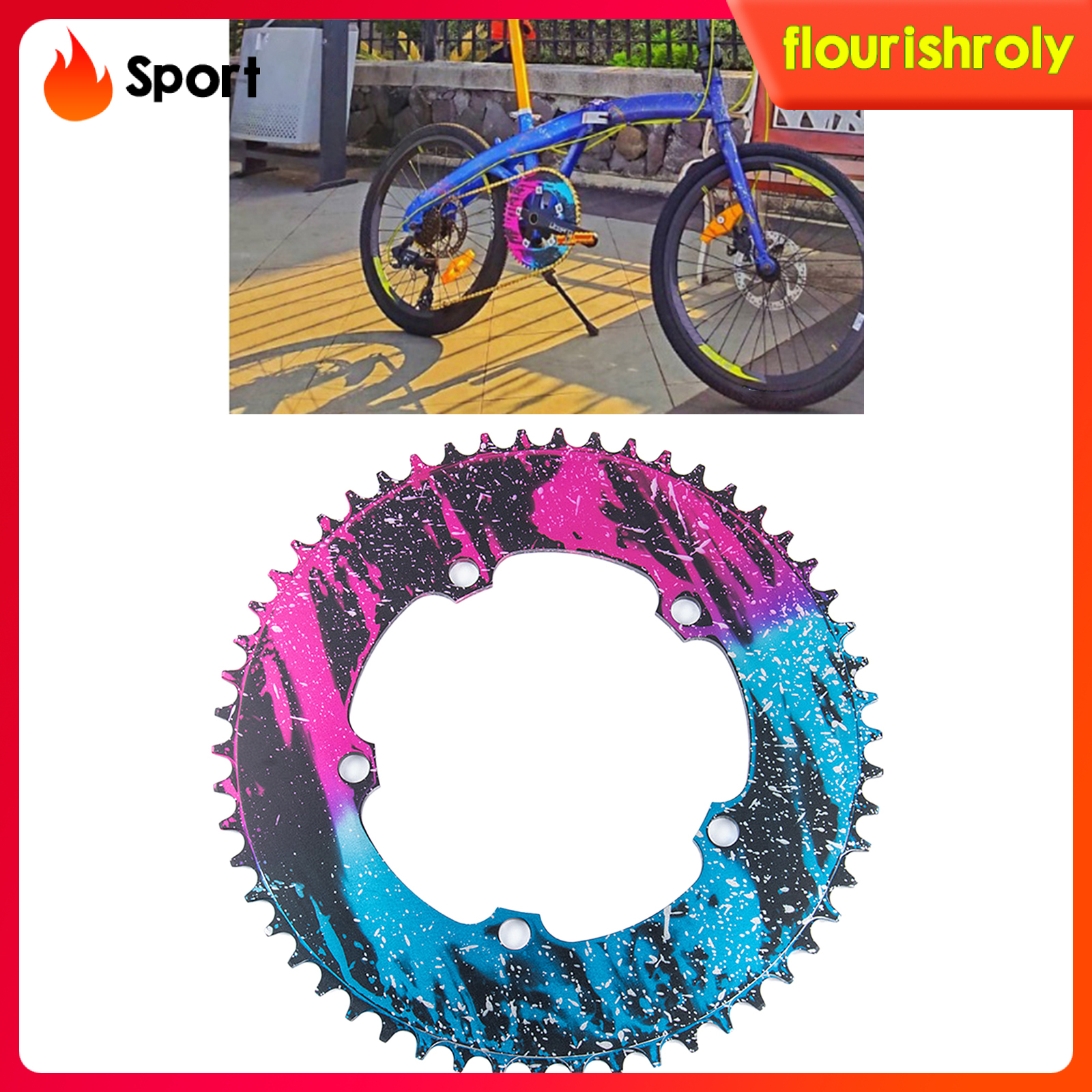 [RolySport]Bike Chainring Single Speed Road 54T/56T BCD130 Sprocket Refit Chainwheel