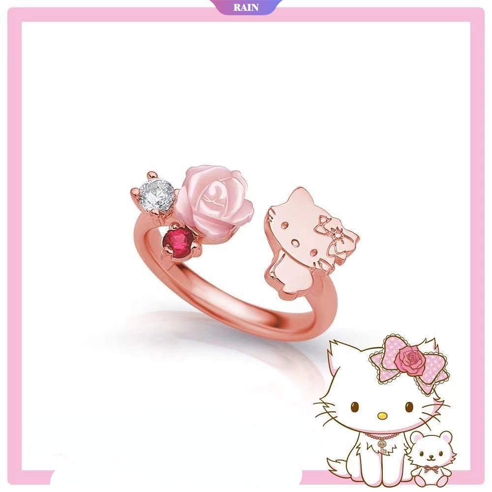 SANRIO Vòng cổ Mặt Hình Mèo Hello Kitty Dễ Thương Có Thể Điều Chỉnh Kích Thước
