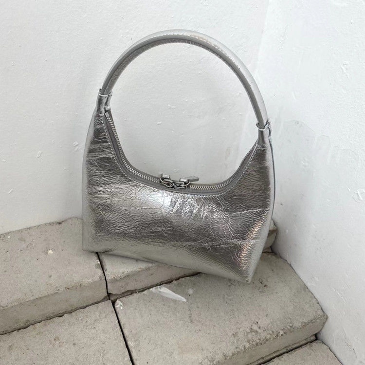 Túi Xách Hàn Quốc Niche hobo Mini 2022 Màu Bạc Nhấp Nháy Phong Cách Jingyuan