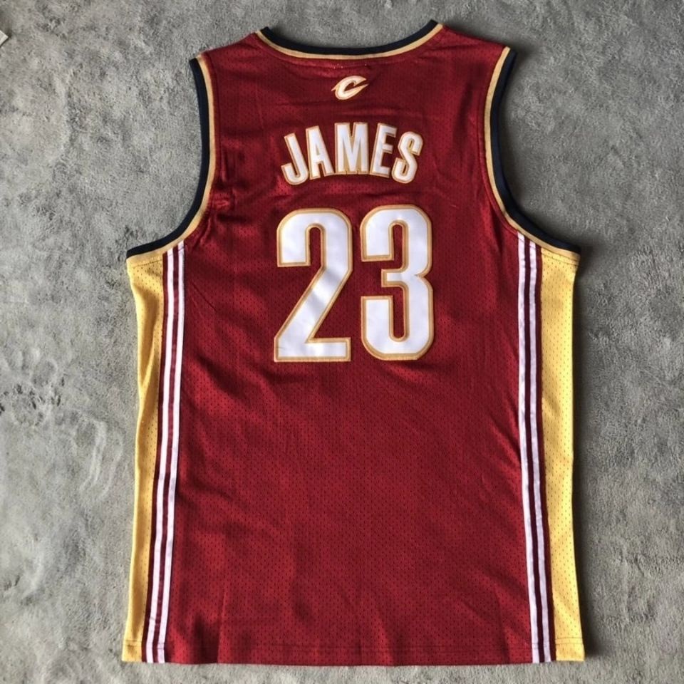 Các Hiệp sĩ không. Áo Đồng Phục Bóng Rổ Phối Lưới Thêu Họa Tiết 23 James Jersey Maroon Phong Cách Retro