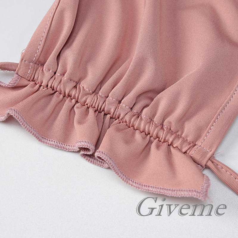 Bộ Trang Phục 2 Mảnh Gồm Áo Croptop Hai Dây Thắt Nơ Và Chân Váy Ngắn Eo Cao Cho Nữ