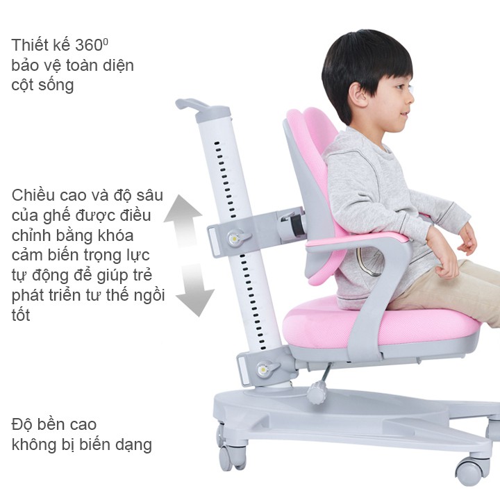Ghế Chống Gù Chống Cận Mẫu Lưng Đôi Điều Chỉnh Độ Cao Ghế