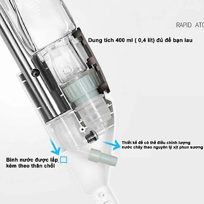 Cây Lau Nhà Phun Sương Chổi Lau Nhà Thông Minh Có Đầu Xoay 360 Độ Tiện Lợi