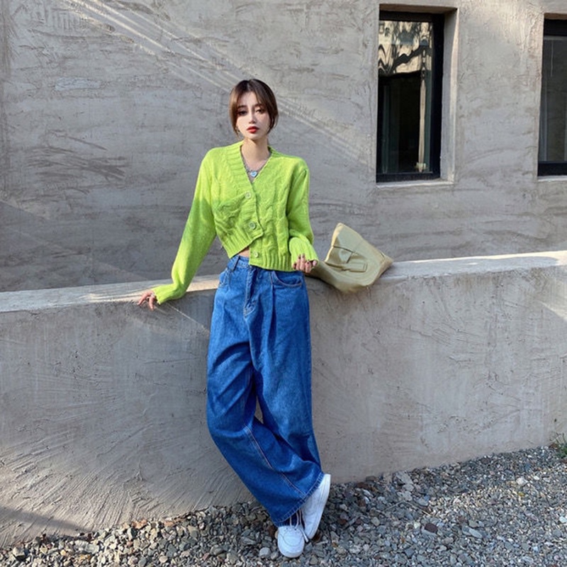 Áo len IELGY cổ chữ V màu kẹo ngọt thời trang cho nữ