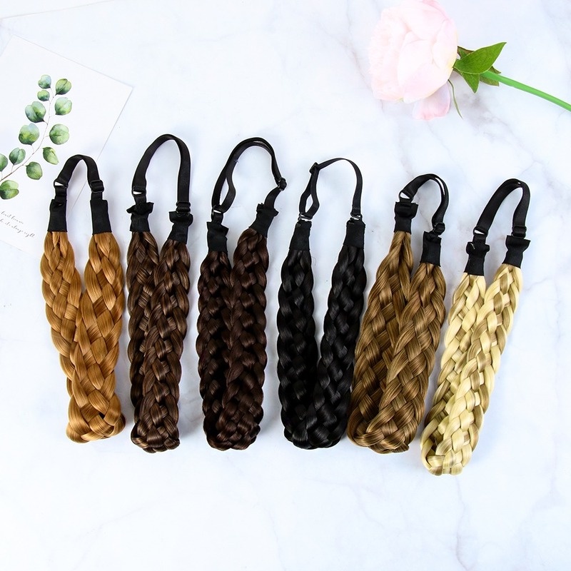 Băng đô kiểu bím tóc giả phong cách du mục thời trang cho nữ