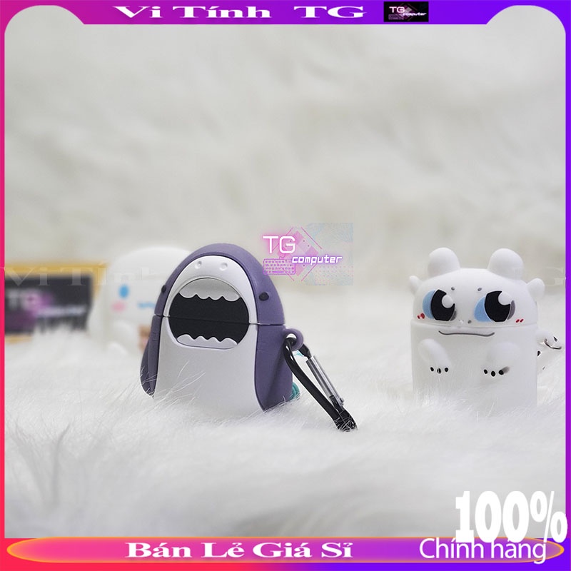 Case airpod bằng Silicon - Phân loại màu Trắng[bao gồm nhiều hình] Có tặng kèm Móc treo