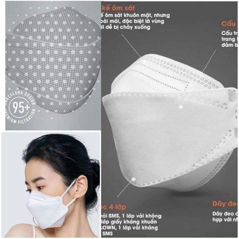 Khẩu trang y tế cao cấp LUXURY 4D Sen Việt ,1 hộp 30 cái, lọc bụi,kháng khuẩn | BigBuy360 - bigbuy360.vn
