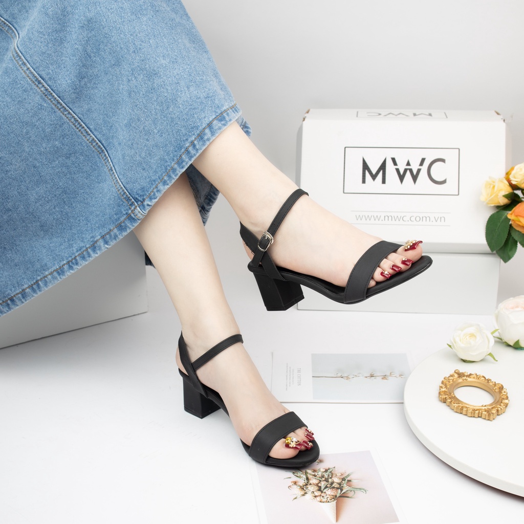 Giày Cao Gót Thời trang MWC  sandal cao gót basic đế vuông 5cm thanh lịch NUCG-3950