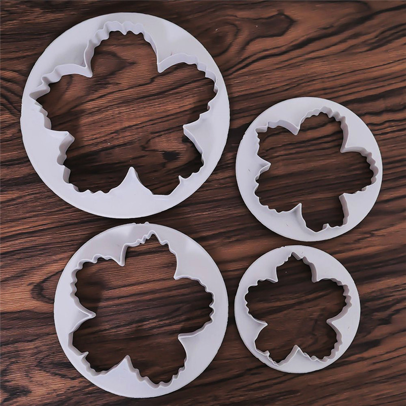 Set 4 Khuôn Cắt Kẹo Mềm Trang Trí Bánh Tạo Hình Hoa Mẫu Đơn
